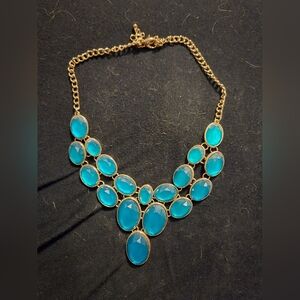 Gold and Teal Necklace